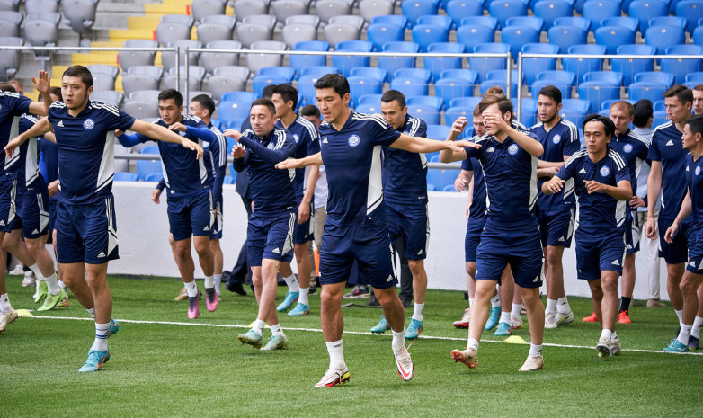 Видео тренировки сборной Казахстана перед матчем со Словакией в Лиге наций