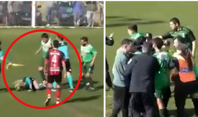 ВИДЕО. Футболист напал на женщину-арбитра в Аргентине из-за желтой карточки