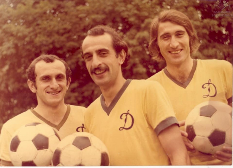 Слева направо : Реваз Челебадзе, Давид Кипиани и Пируз Кантеладзе в конце 1970-х годов, фото из архива Р. Челебадзе