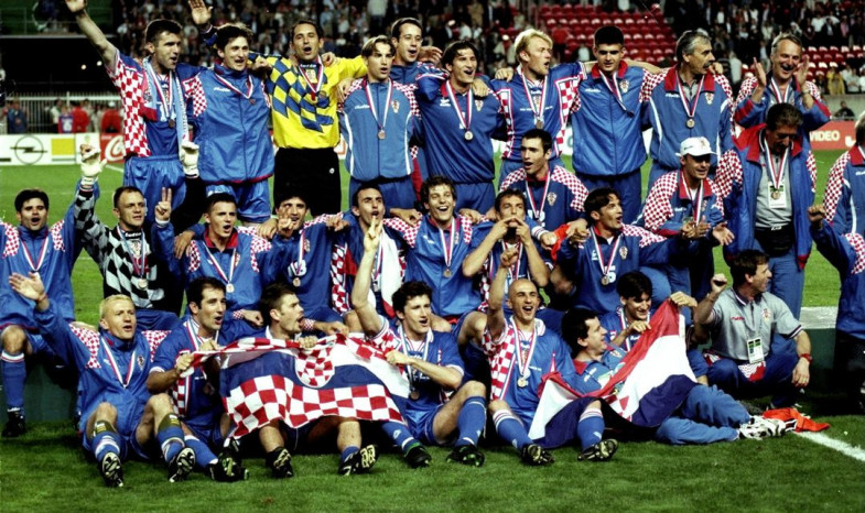 Әлем чемпионаты - 1998. Хорватия құрамасы үшінші орынды тойлау үстінде